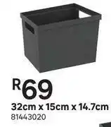 Leroy Merlin Splashback Kitchen Plastic Box Rail Or Drawer Dak Grey 32cm x 15cm x 14.7cm offer