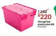 Storage Box Plastic (Pink) 68L