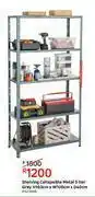 Leroy Merlin Shelving Collapsible Metal 5 Tier (Grey) H193cm x W100cm x D40cm offer