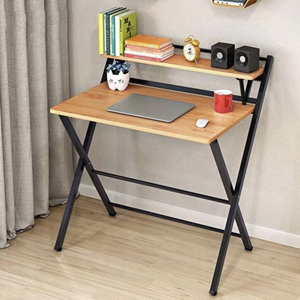 2tier foldable wooden desk offer at OneDayOnly