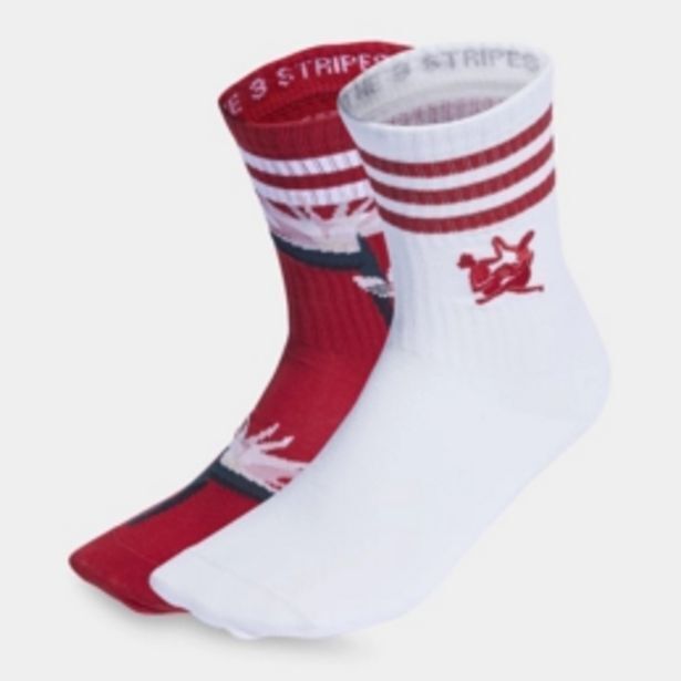 Adidas x thebe magugu 2pack wine red crew socks offer at Sportscene