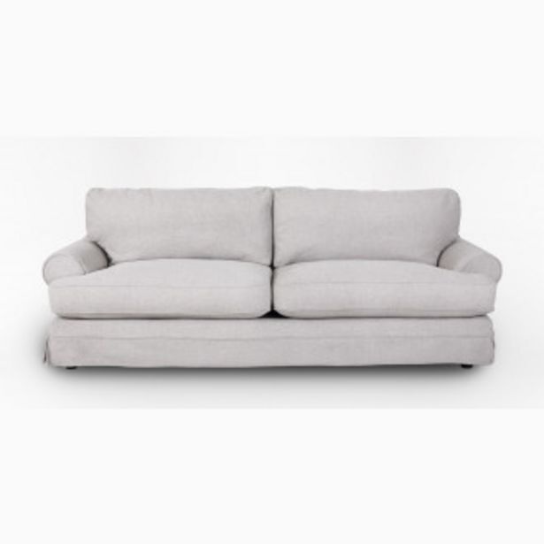 Santorini slipcover 4 seater couch offer at Coricraft