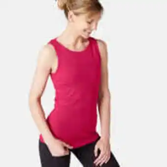 500 women's gentle gym pilates tank top - mottled burgundy