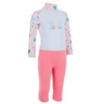 Decathlon Baby / kids' swimming long sleeve uv-protection suit - pink print offer