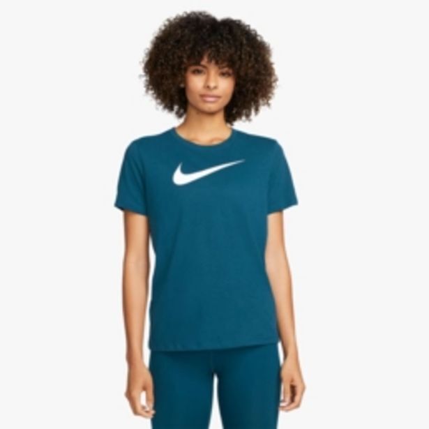 Women's nike drifit blue swoosh tee offer at Totalsports