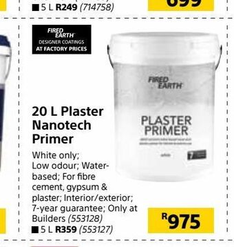 Builders Warehouse 20 l plaster nanotech primer offer