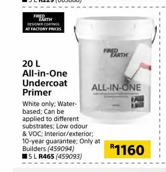 Builders Warehouse 20 l all-in-one undercoat primer offer