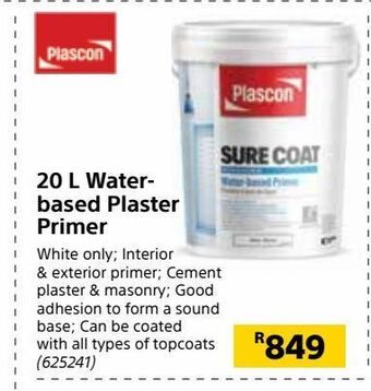 Builders Warehouse 20 l water- based plaster  primer offer