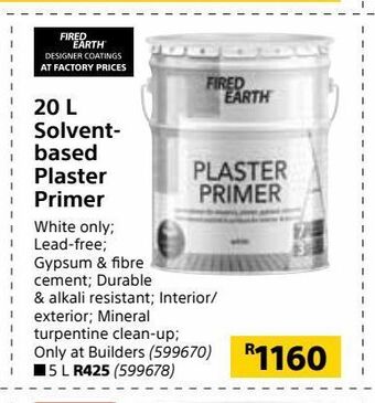 Builders Warehouse 20 l solvent- based plaster primer offer