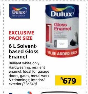 Builders Warehouse 6 l solvent- based gloss enamel offer