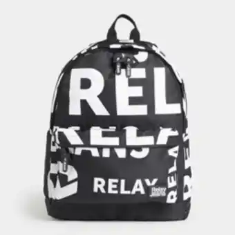 Rj black/white all over print backpack