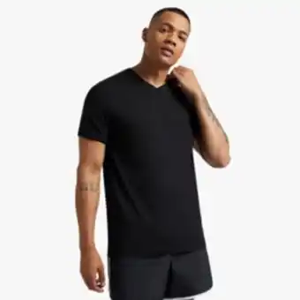 Markham Mkm black raw edge cross over v-neck t-shirt offer