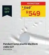 Leroy Merlin Vidik e27 pendant lamp plastic dia 30cm 81459204 offer