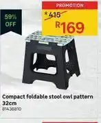Compact foldable stool owl pattern 32cm 81436810