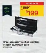 Leroy Merlin Braai accessory set 5pc stainless steel in aluminium case offer