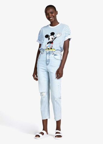 Woolworths Abrasion cropped ultra high rise straight leg jeans offer