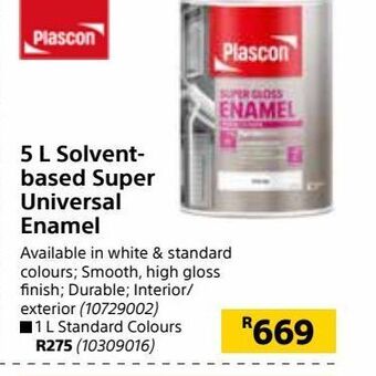 Builders Warehouse 5 l solvent- based super universal enamel offer