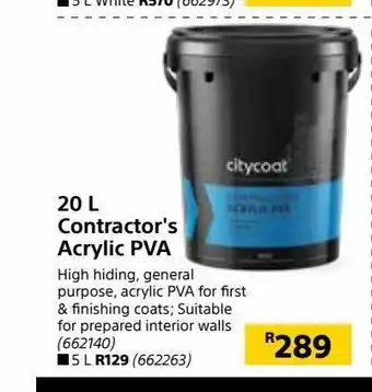 Builders Warehouse 20 l contractor's acrylic pva offer