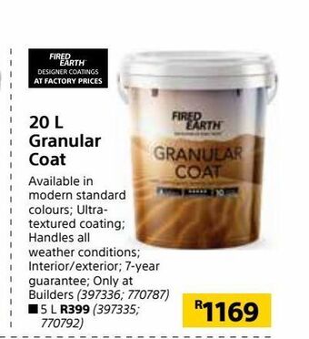 Builders Warehouse 20 l granular coat offer