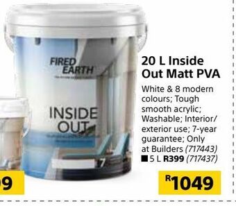 Builders Warehouse 20 l inside out matt pva offer