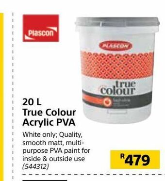 Builders Warehouse 20 l true colour acrylic pva offer