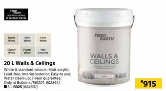 Builders Warehouse 20 l walls & ceilings offer