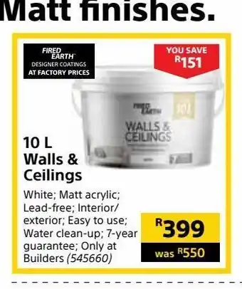 Builders Warehouse 10 l walls & ceilings offer