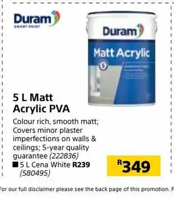 Builders Warehouse 5 l matt acrylic pva offer