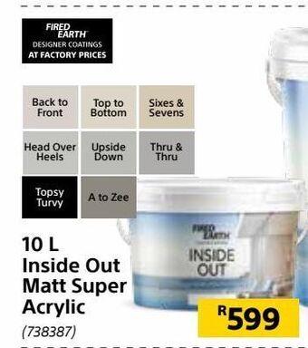 Builders Warehouse 10 l inside out matt super acrylic offer