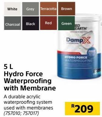 Builders Warehouse 5 l hydro force waterproofing with membrane offer