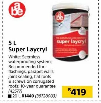 Builders Warehouse 5 l super laycryl offer