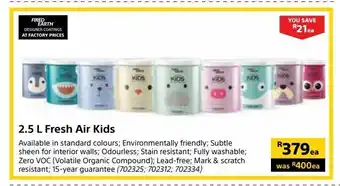 Builders Warehouse 2.5 l fresh air kids offer