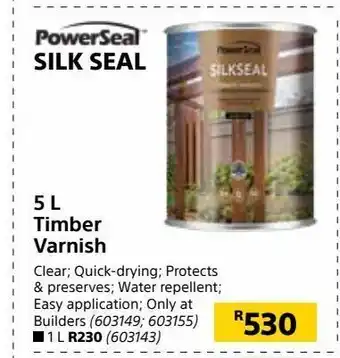 Builders Warehouse 5l timber varnish offer