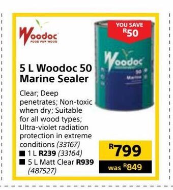 Builders Warehouse 5 l woodoc 50 marine sealer offer