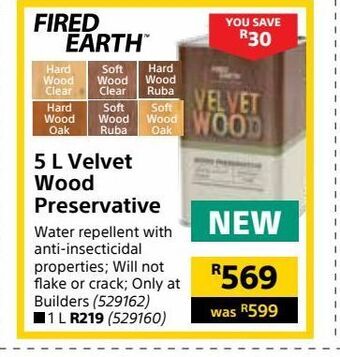 Builders Warehouse 5 l velvet wood preservative offer