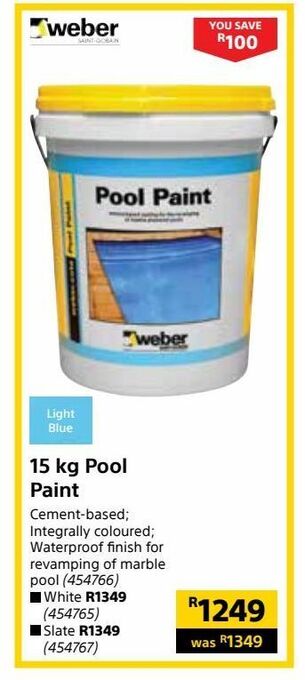 Builders Warehouse 15 kg pool paint offer