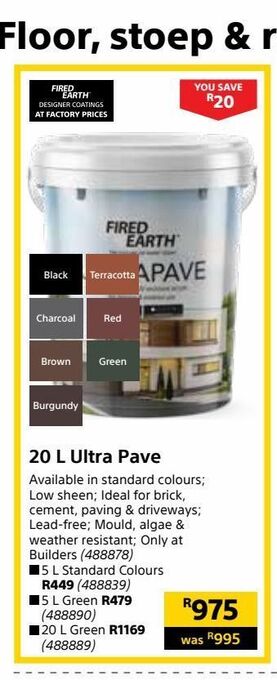 Builders Warehouse 20 l ultra pave offer