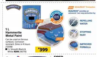 Builders Warehouse 1l hammerite metal paint offer