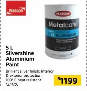 Builders Warehouse 5l silvershine aluminium paint offer