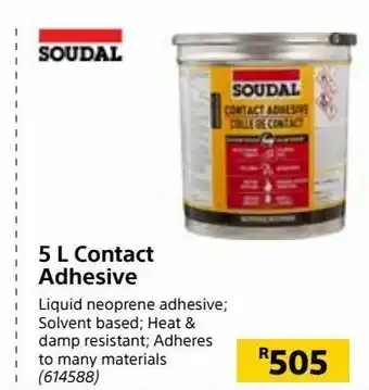Builders Warehouse 5 l contact adhesive offer