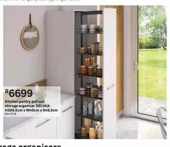 Leroy Merlin Kitchen pantry pull out storage organiser delinia h209.5cm x w40cm x d49.5cm offer