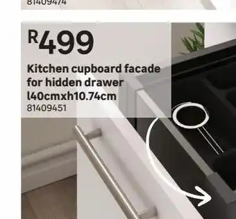 Leroy Merlin Kitchen cupboard facade for hidden drawer l40cmxh10.74cm offer