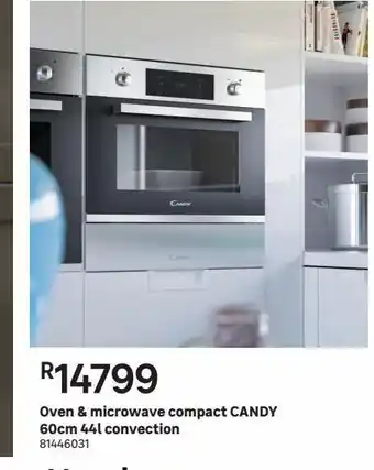 Oven & microwave compact candy 60cm 44l convection