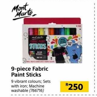Builders Warehouse 9-piece fabric paint sticks offer