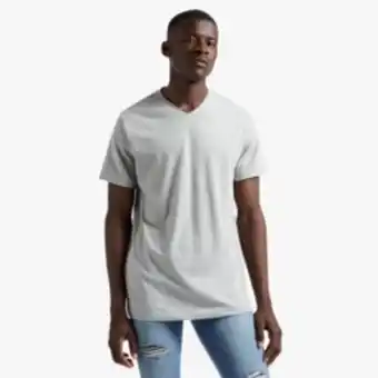 Markham Mkm grey melange raw edge cross over v-neck t-shirt offer