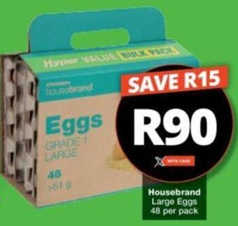 Checkers Housebrand Large Eggs 48 per pack offer