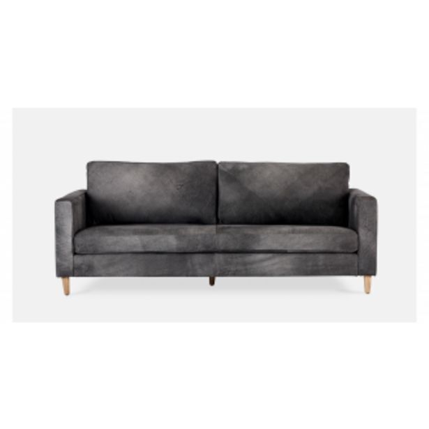 Sami leather 2 seater couch (wooden leg) offer at Coricraft
