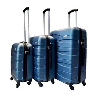 Game Mainstays 3 piece blue abs travel set offer
