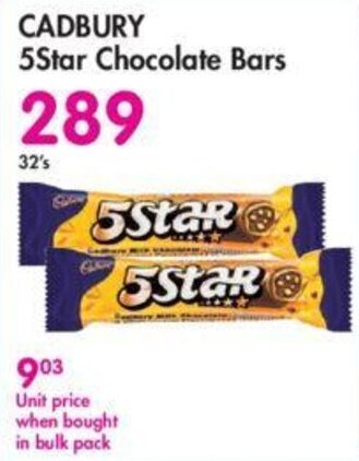 Makro Cadbury 5Star Chocolate Bars 32's offer