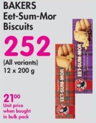 Makro Bakers Eet-Sum-Mor Biscuits all variants 12 x 200g offer